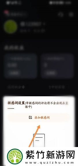 快手直播伴侣怎么添加敏感词