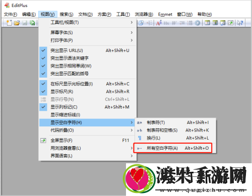 editplus怎么显示空白字符